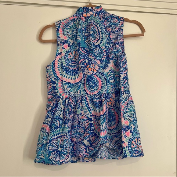 Lilly Pulitzer Novella Printed Peplum Top XXS - Picture 4 of 14